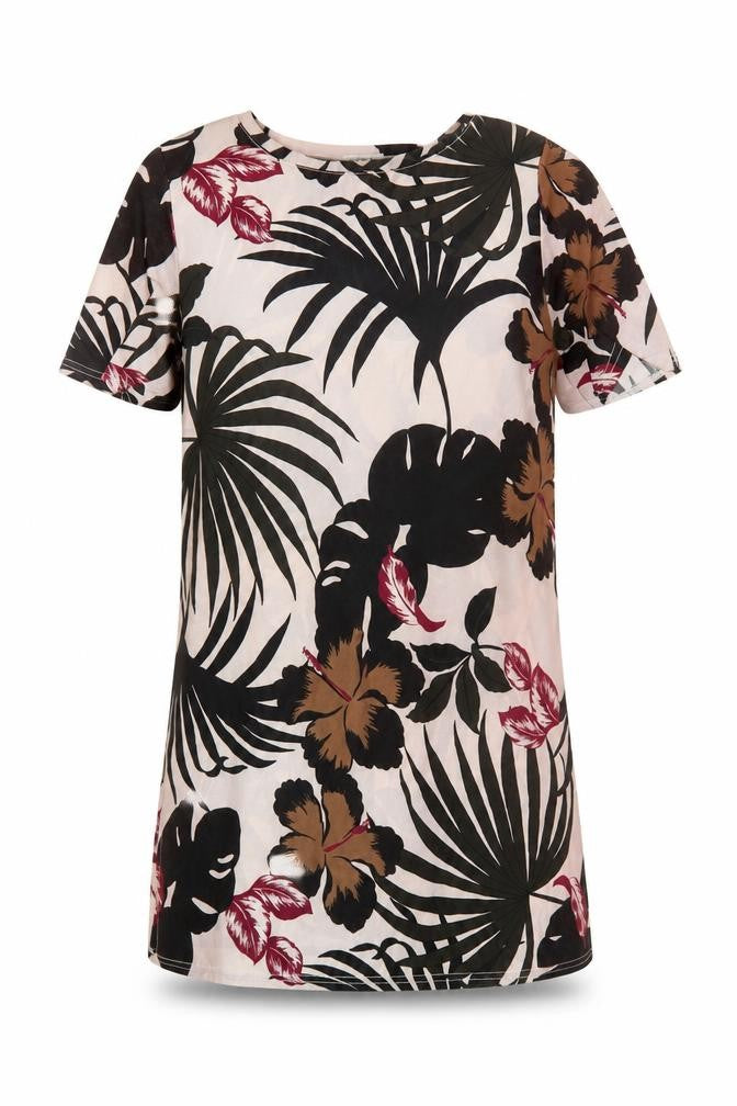 River Island Womens Multicoloured Floral Polyester T-Shirt Dress  Size 8  Round Neck