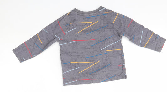 Nutmeg Boys Grey  Cotton Basic Casual Size 2-3 Years Round Neck