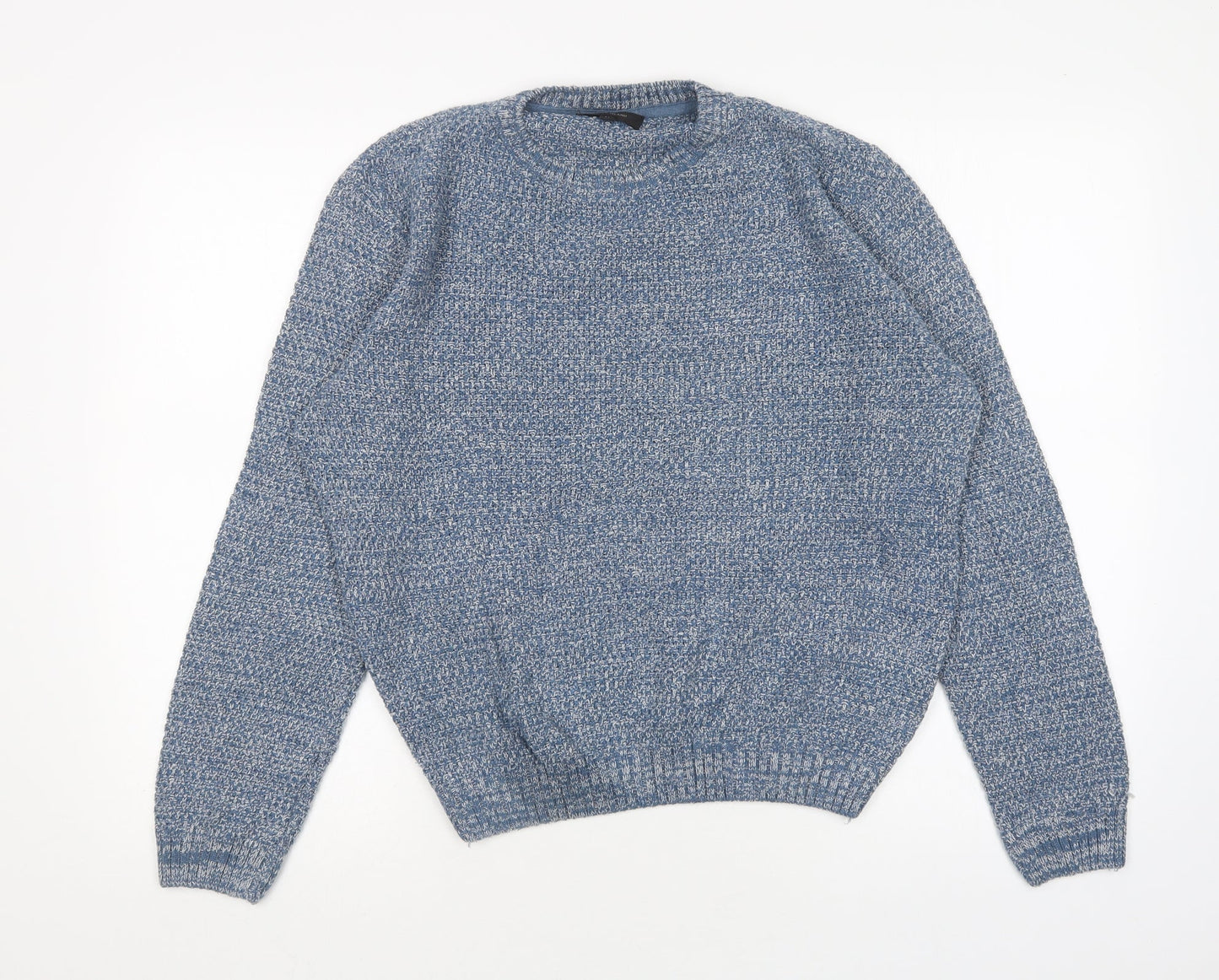 River Island Womens Blue Round Neck  Acrylic Pullover Jumper Size M