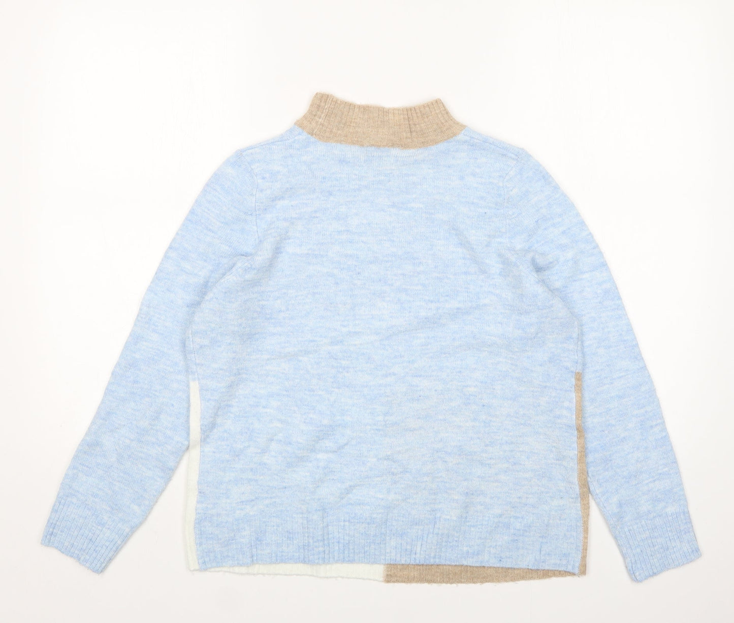 M&C Womens Multicoloured Mock Neck  Acrylic Pullover Jumper Size 14