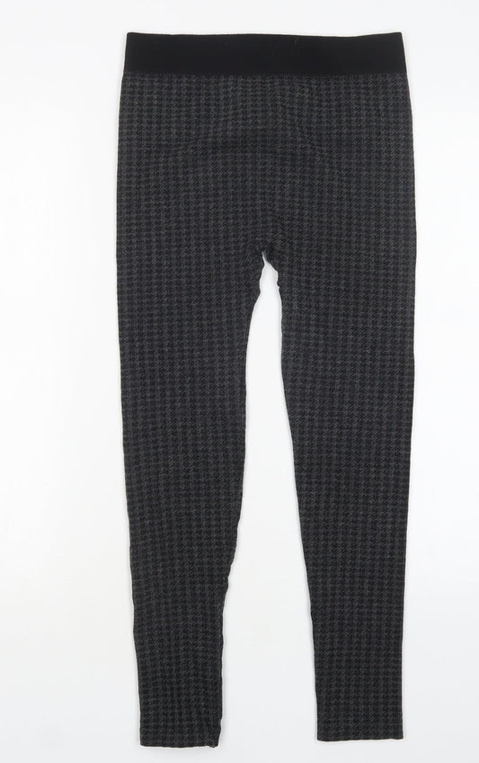 Diva Feva Womens Grey Herringbone Polyester Jogger Leggings Size M L25 in