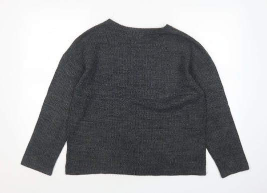 Zara Womens Grey Round Neck   Pullover Jumper Size S