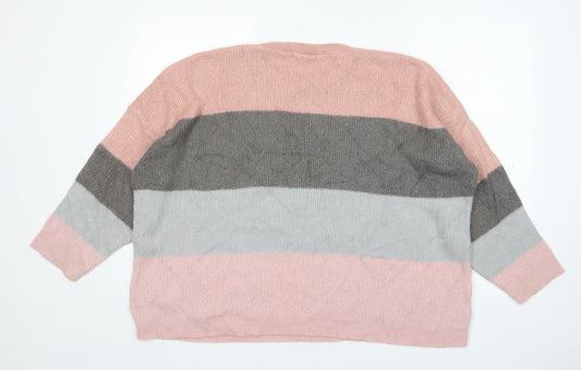 ASOS Womens Multicoloured Round Neck  Acrylic Pullover Jumper Size 8