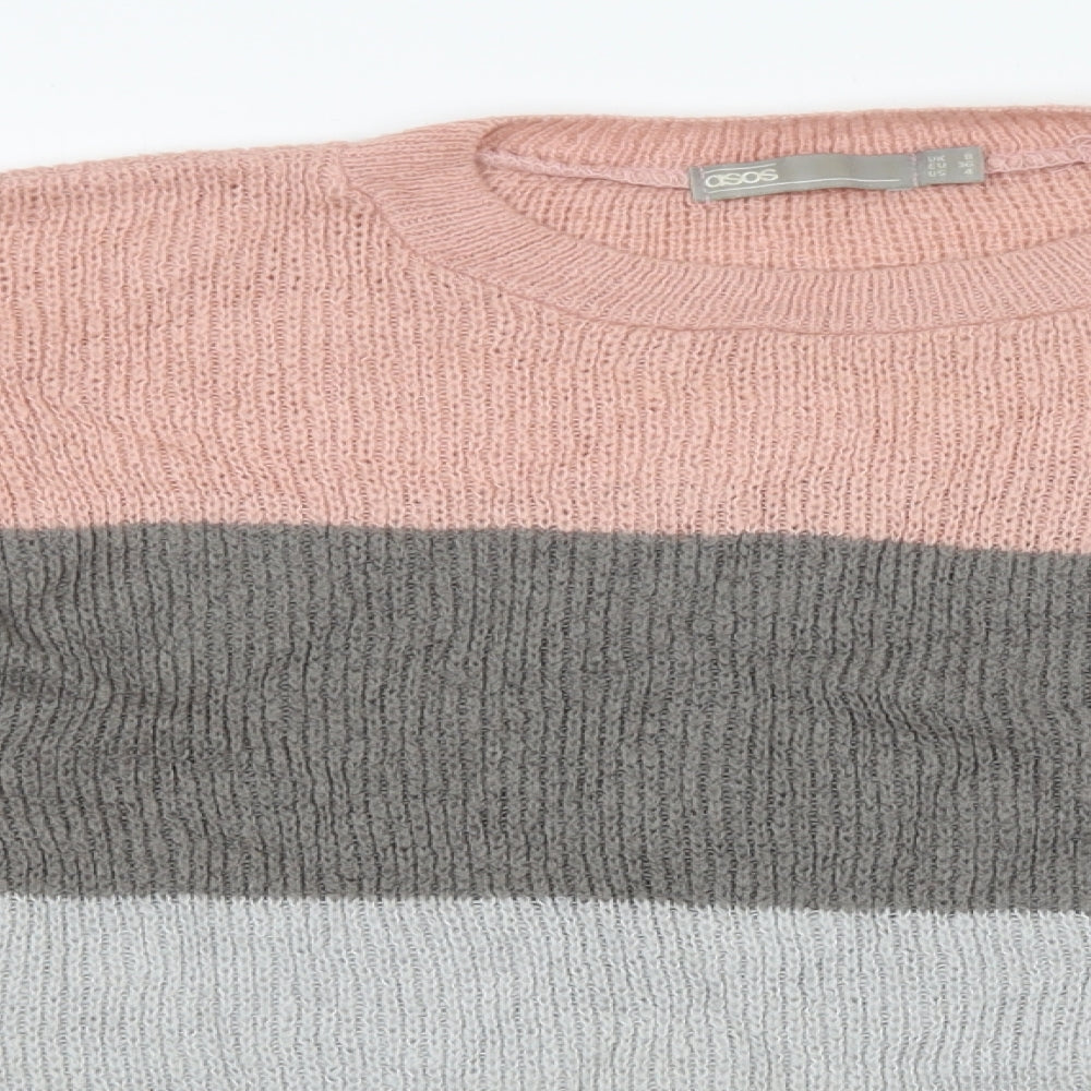 ASOS Womens Multicoloured Round Neck  Acrylic Pullover Jumper Size 8