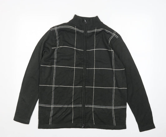 Cedar Wood State Mens Multicoloured Check Acrylic Full Zip Sweatshirt Size S