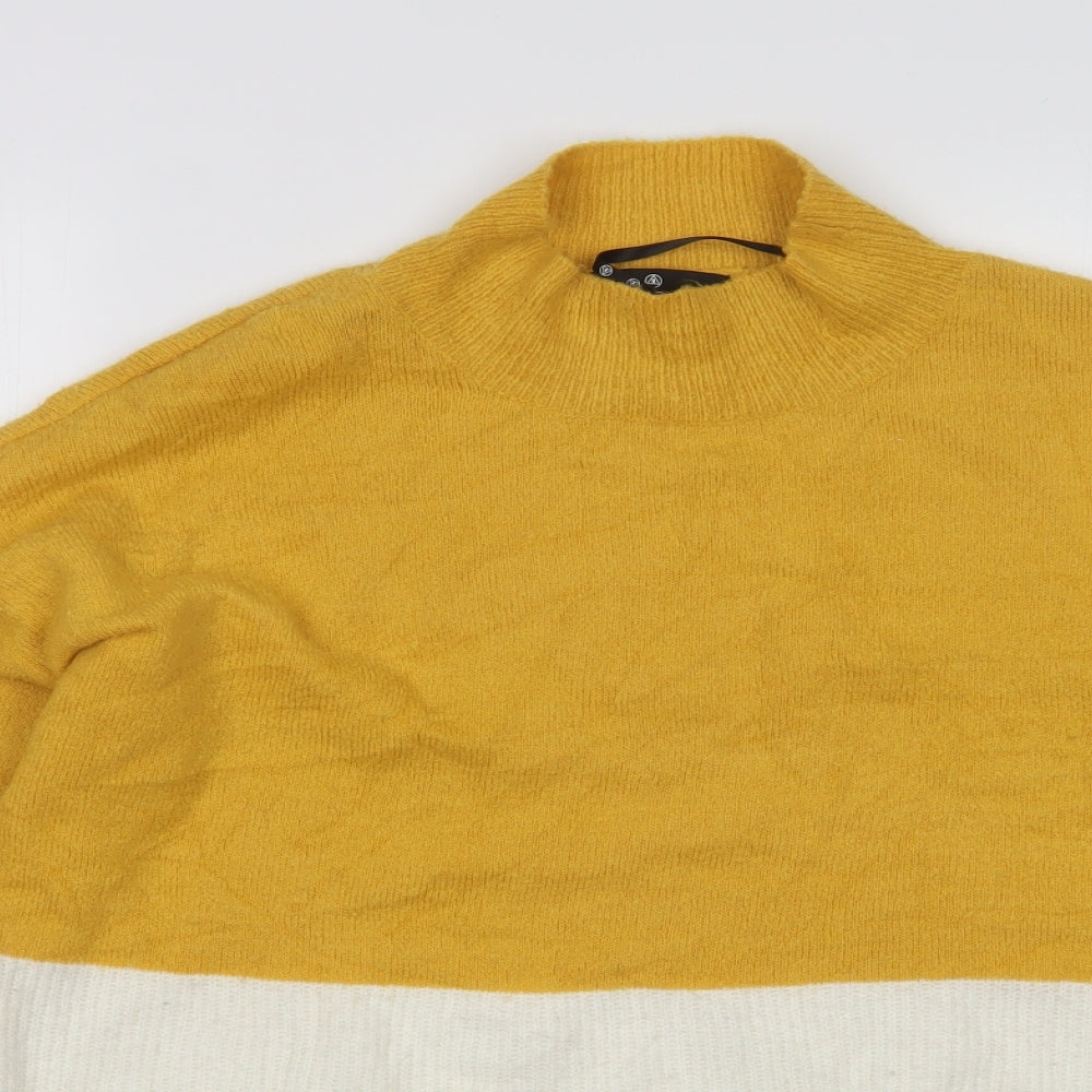 Missguided Womens Multicoloured Mock Neck  Acrylic Pullover Jumper Size M