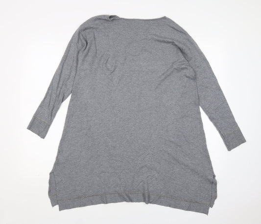 Evis Womens Grey  Viscose Jumper Dress  Size S  Round Neck