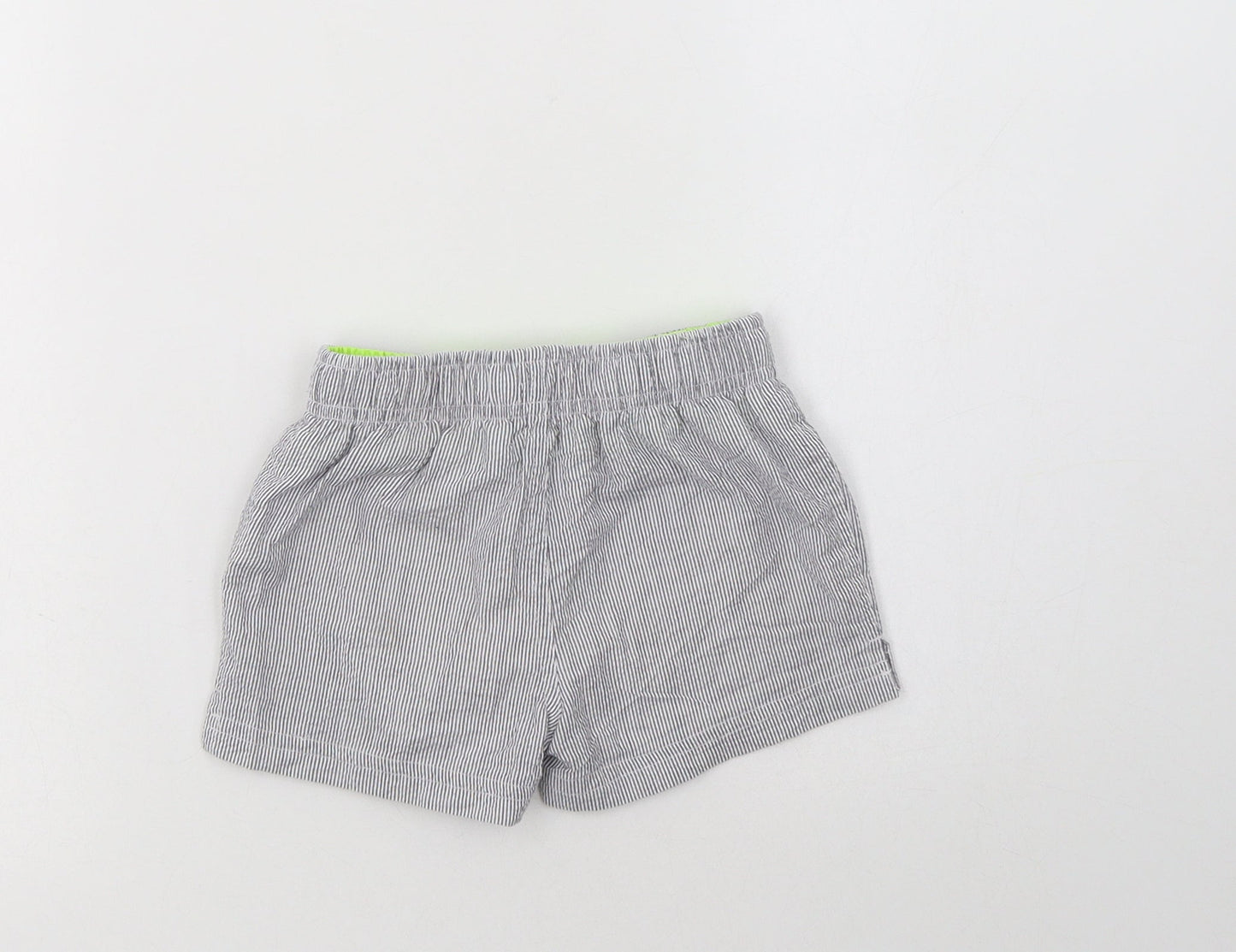 TEX Boys Grey Striped Polyester Bermuda Shorts Size 2-3 Years  Regular Drawstring