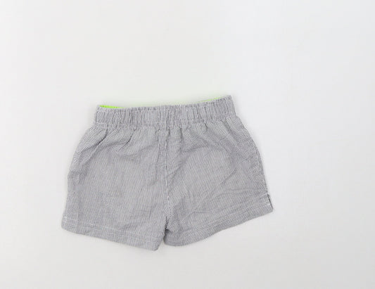 TEX Boys Grey Striped Polyester Bermuda Shorts Size 2-3 Years  Regular Drawstring