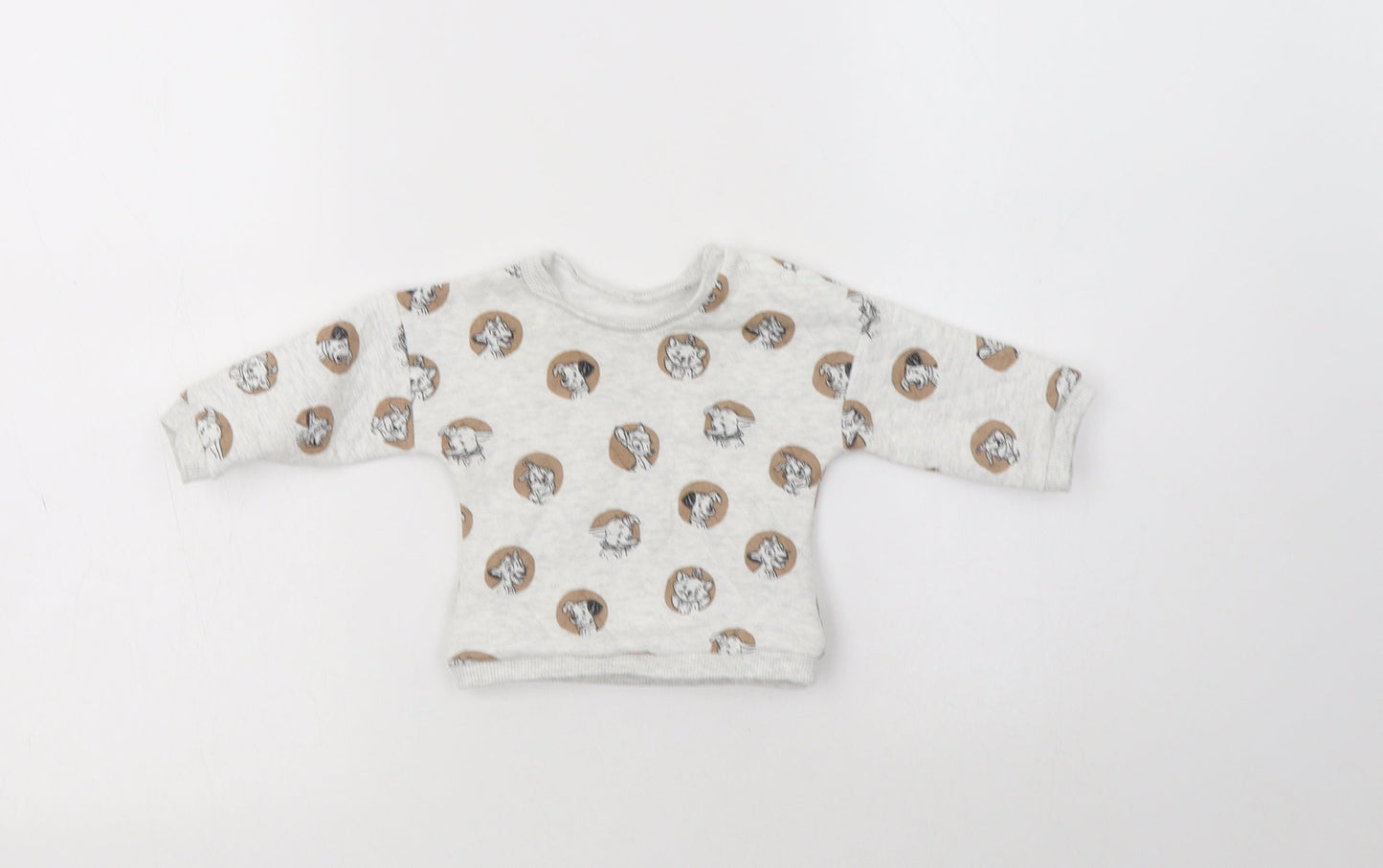 George Baby Grey Geometric Polyester Pullover Jumper Size 0-3 Months  Snap - Disney Characters