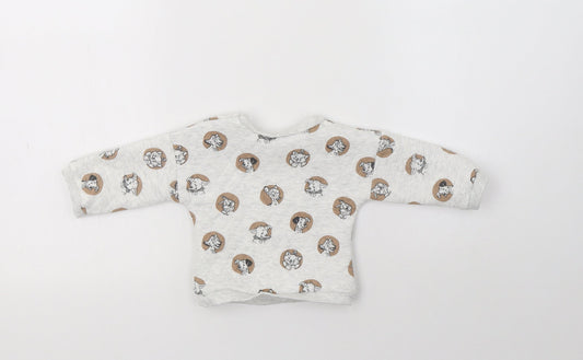 George Baby Grey Geometric Polyester Pullover Jumper Size 0-3 Months  Snap - Disney Characters
