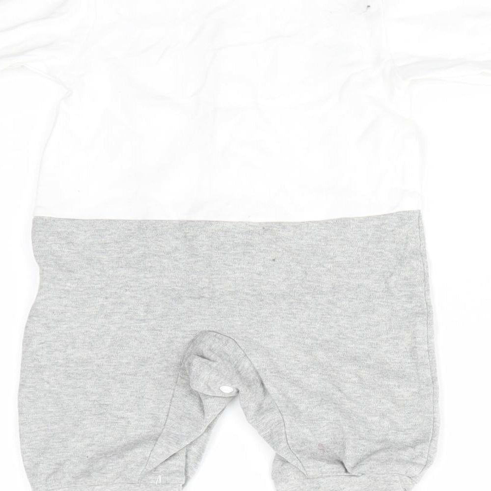 ShenZhen YEY Garment Ltd Boys White  Cotton Romper One-Piece Size 0-3 Months  Snap - Faux Dickie Bow Tie & Shirt with braces