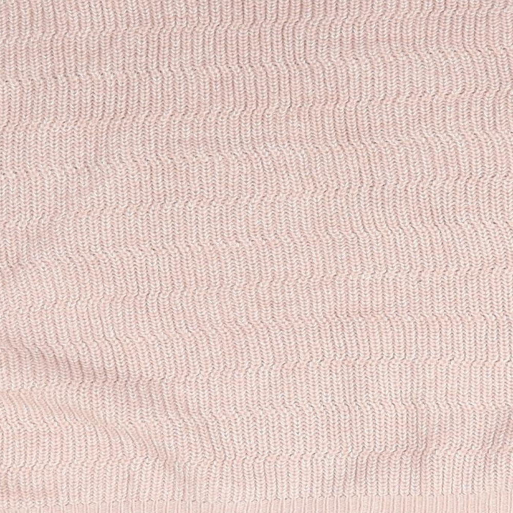 Peacocks Womens Pink V-Neck Striped Acrylic Pullover Jumper Size M   - Side Tie Details Same colour knit stripe