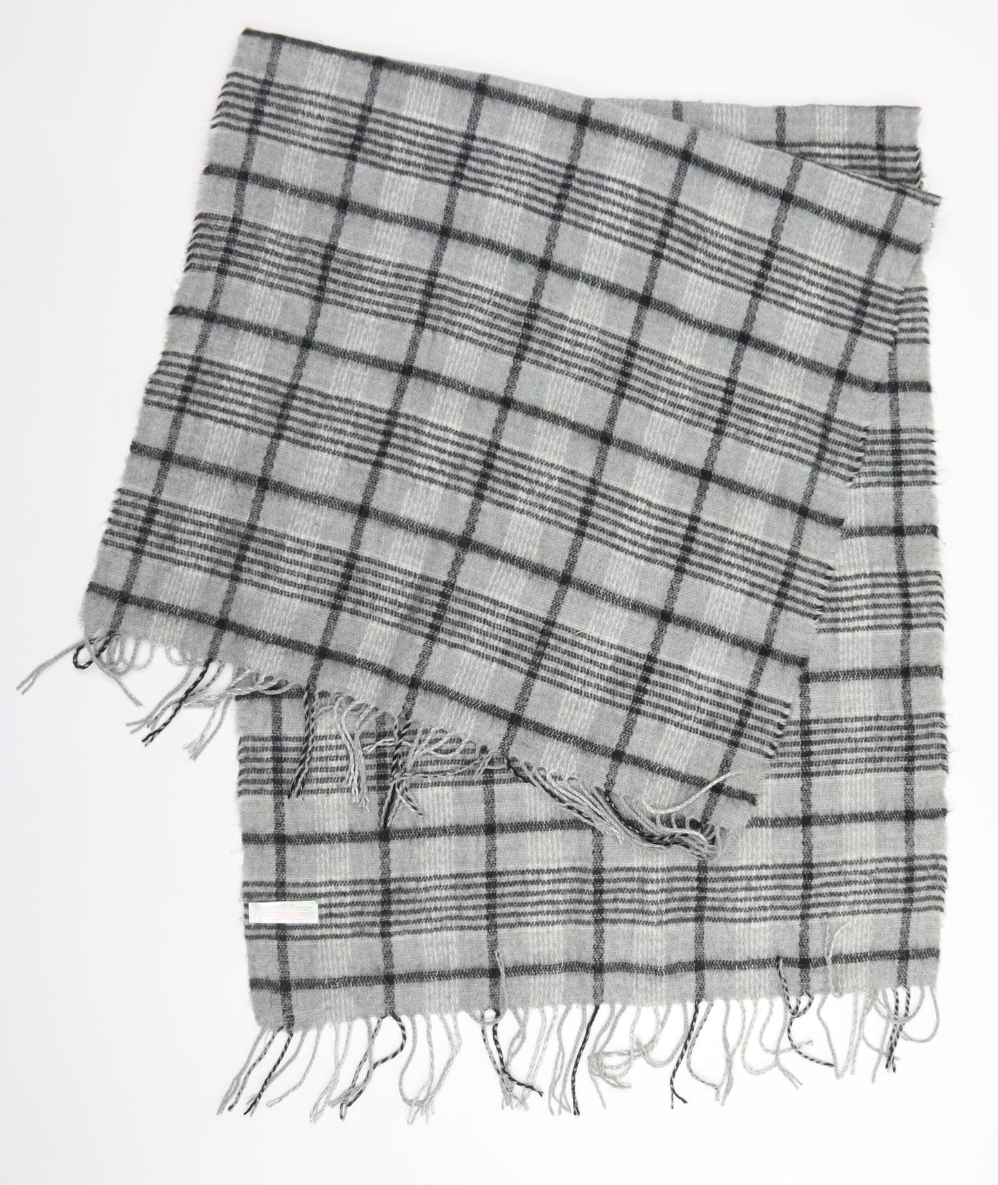 Primark Womens Grey Plaid Acrylic  Scarf