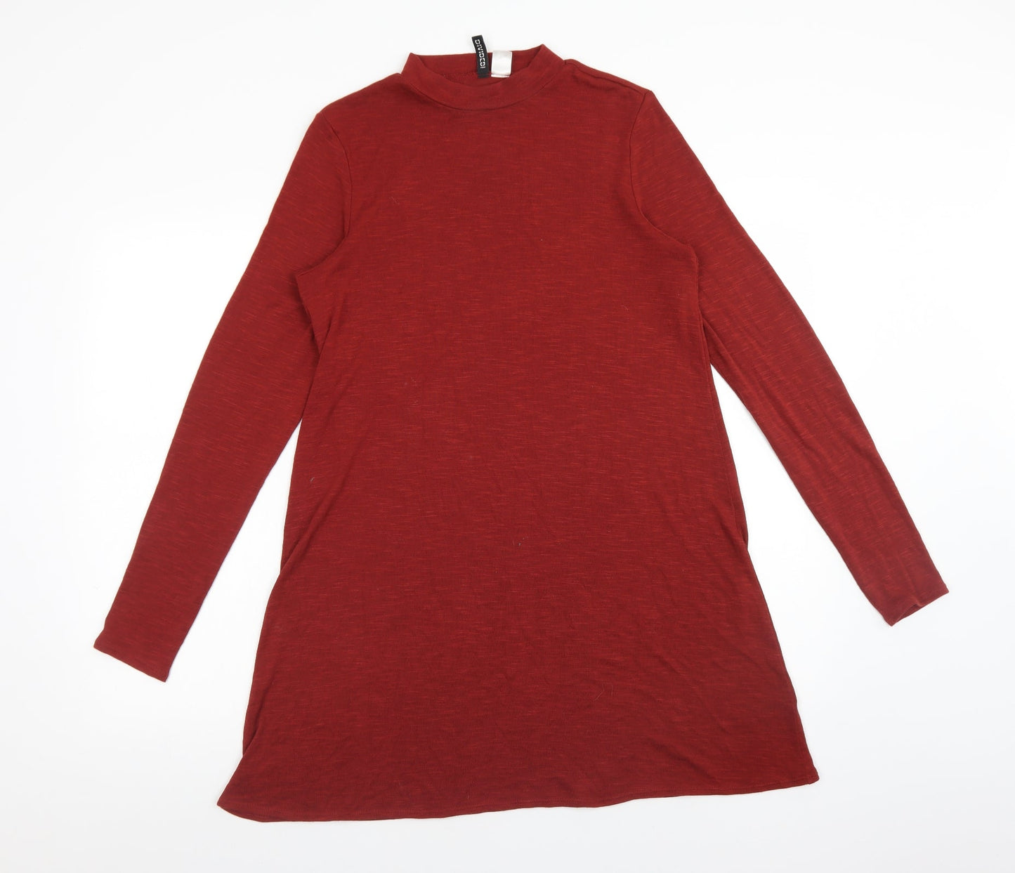 H&M Womens Orange  Viscose A-Line  Size 14  Mock Neck