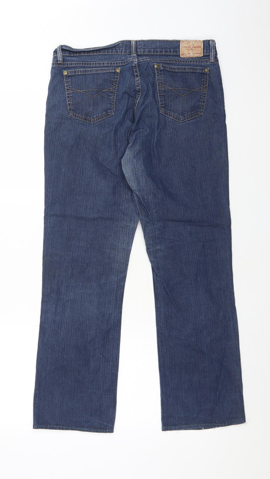 River Island Womens Blue  Cotton Snow Pants Trousers Size 14 L27 in Regular