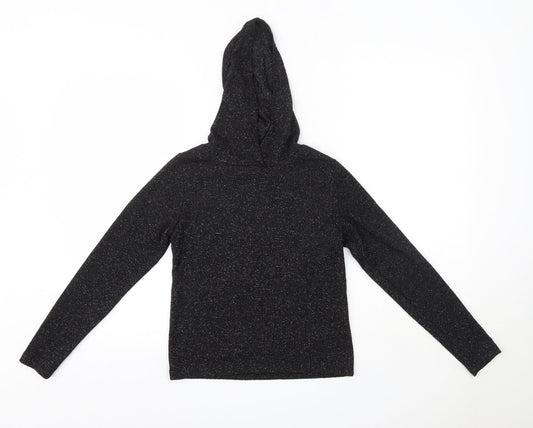 Jeff & Co Womens Black  Polyester Pullover Hoodie Size 8