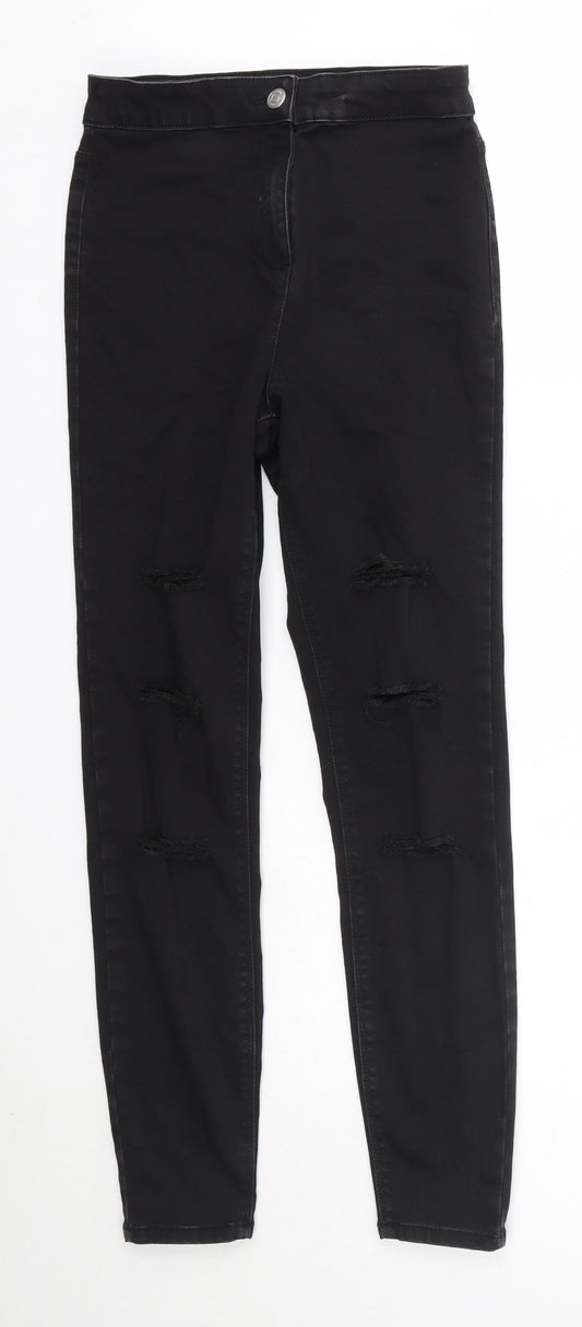 Matalan Womens Black  Cotton Skinny Jeans Size 10 L27 in Regular