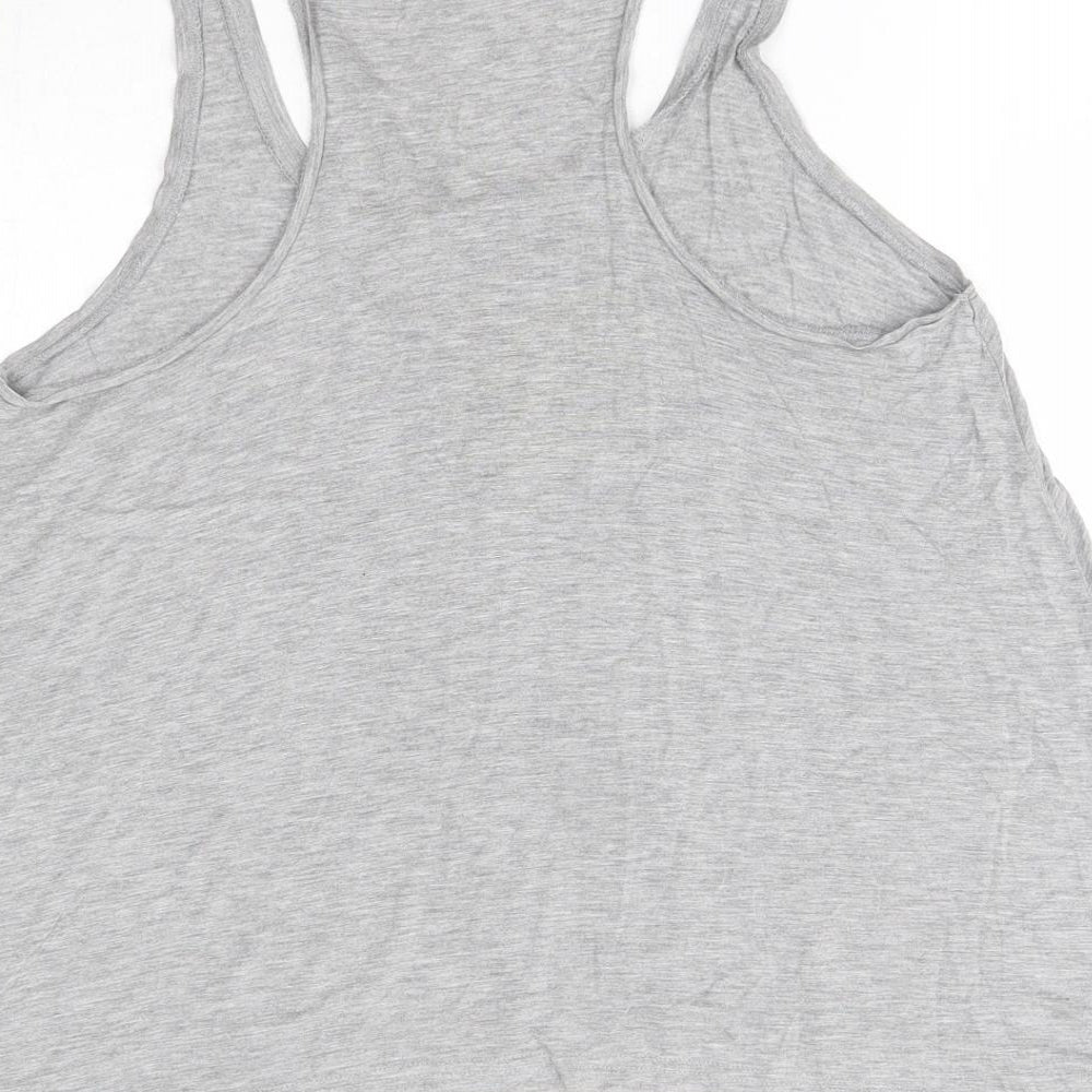 H&M Womens Grey  Viscose Basic Tank Size 12 Round Neck - Love