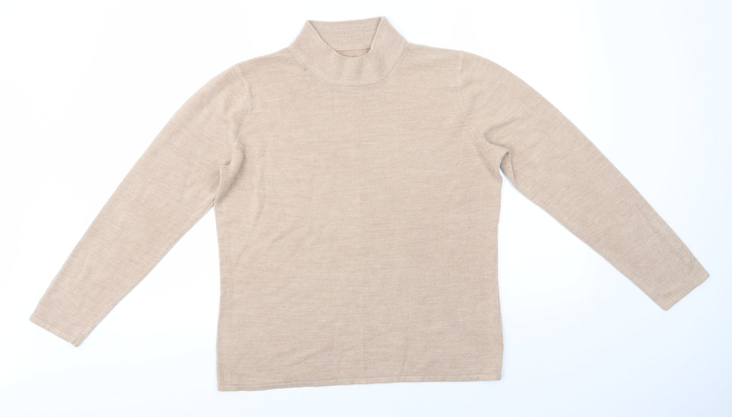 Preworn Womens Beige High Neck  Acrylic Pullover Jumper Size M