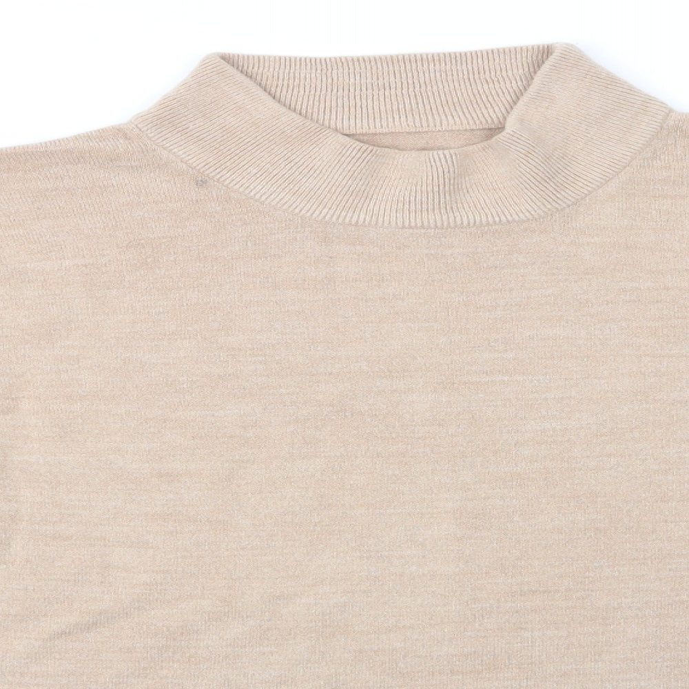 Preworn Womens Beige High Neck  Acrylic Pullover Jumper Size M