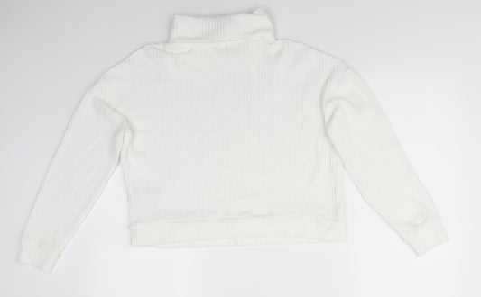 New Look Womens Ivory Roll Neck  Viscose Pullover Jumper Size M   - Waffle effect