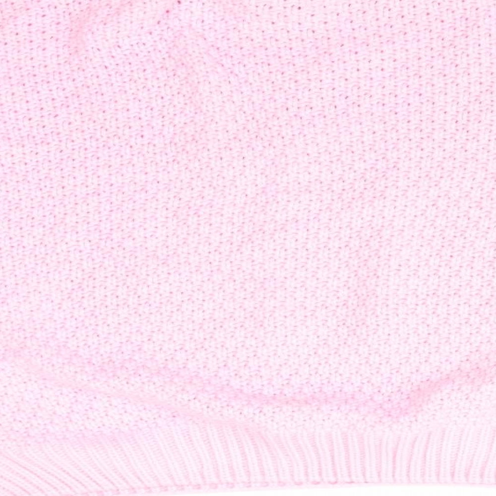 PRETTYLITTLETHING Womens Pink High Neck  Acrylic Pullover Jumper Size M   - Fondant Pink