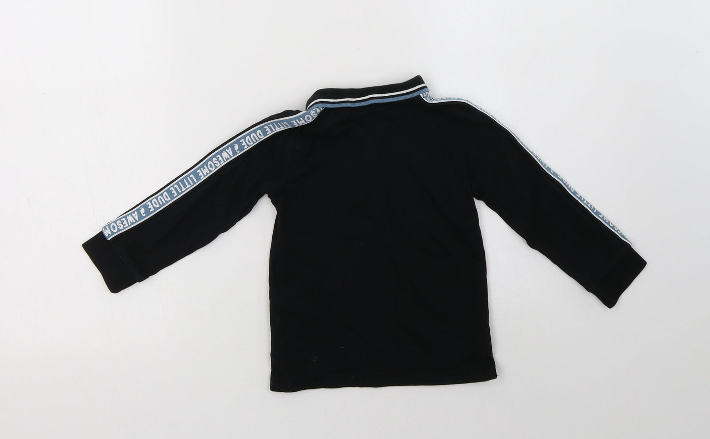 George Baby Black  Cotton Basic Polo Size 12-18 Months Collared Zip