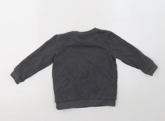 So Cute Boys Grey  Cotton Pullover Sweatshirt Size 2-3 Years   - Teddy Bear