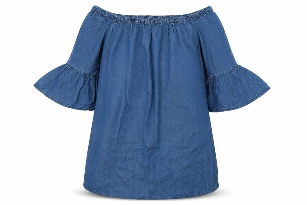 New Look Womens Blue  Lyocell A-Line  Size 10  Off the Shoulder