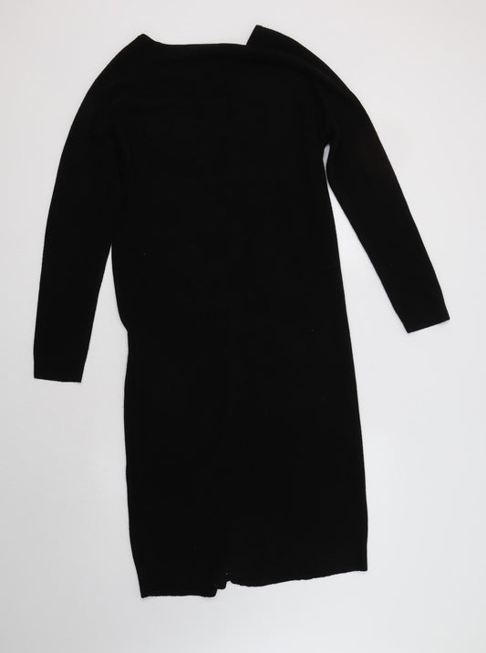 Heart & Soul Womens Black V-Neck  Acrylic Cardigan Jumper Size M