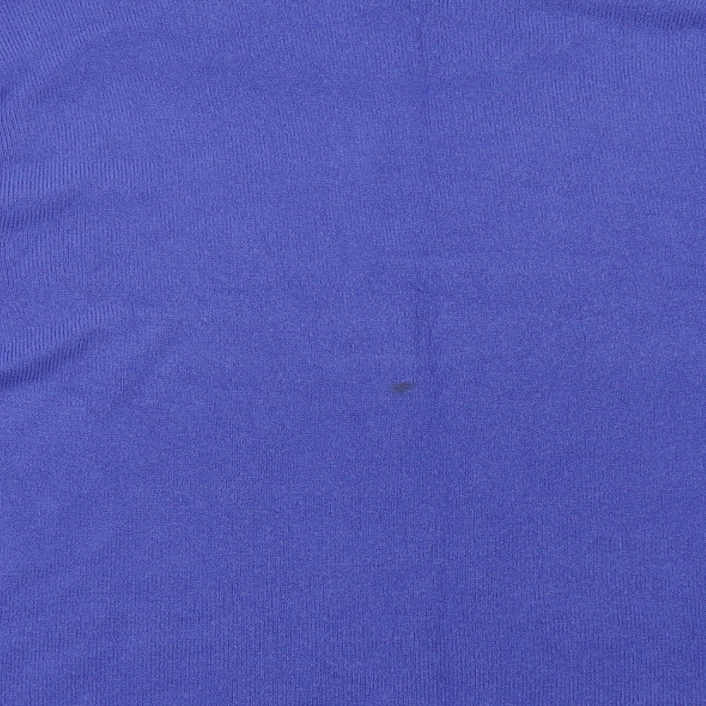 Bonmarché Womens Blue Mock Neck  Acrylic Pullover Jumper Size S