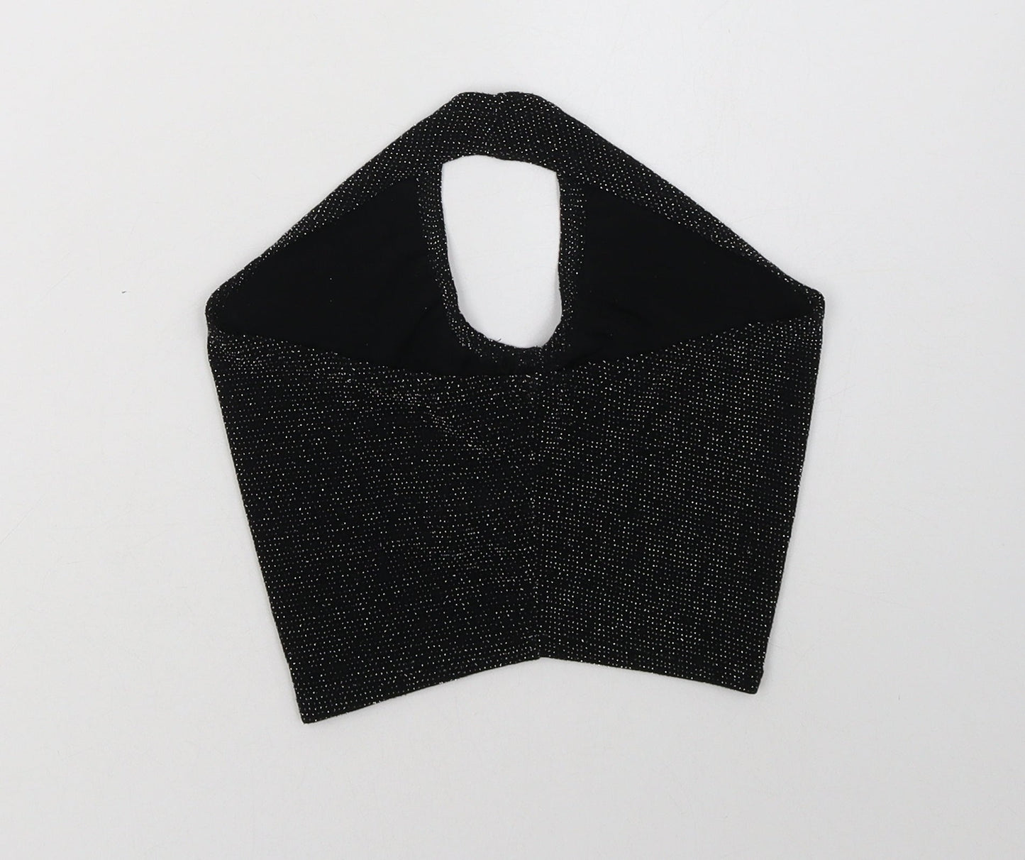 PRETTYLITTLETHING Womens Black  Nylon Cropped Tank Size 4 Halter