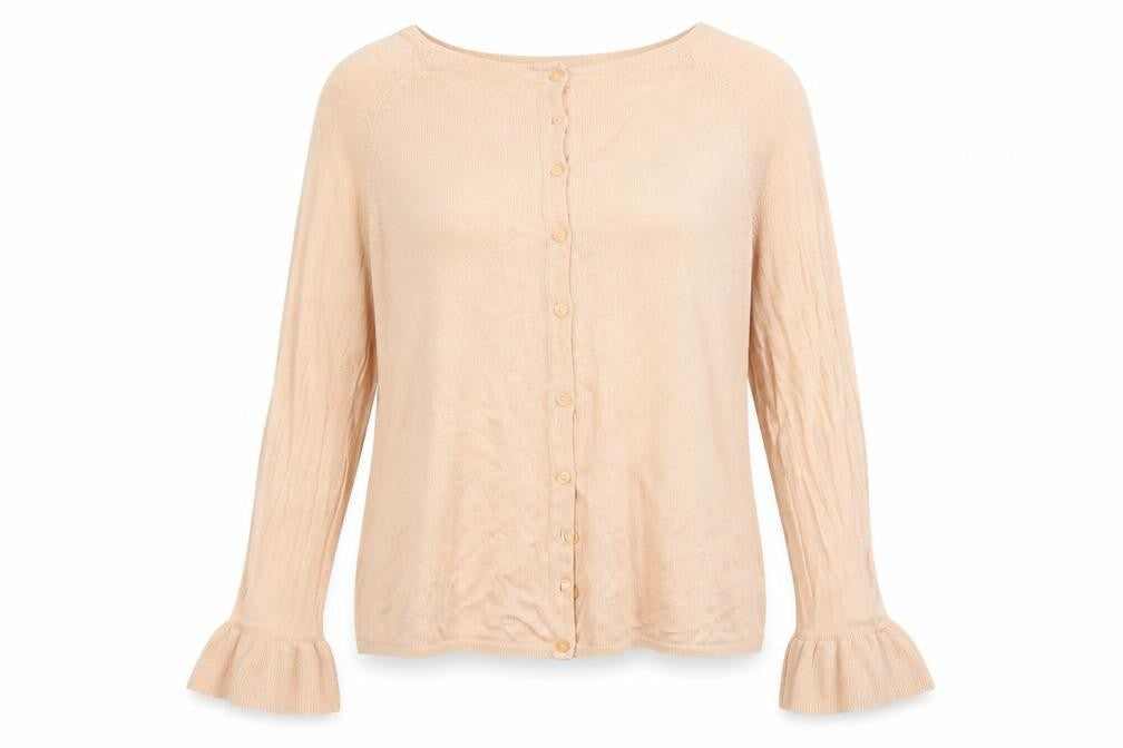 M&S Womens Pink Round Neck  Acrylic Cardigan Jumper Size 12