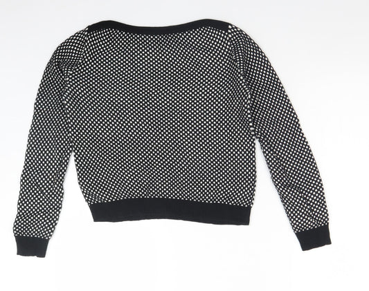 GLAMOUROUS Womens Multicoloured Boat Neck Polka Dot Cotton Pullover Jumper Size 8