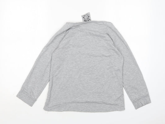Young Dimension Girls Grey Round Neck Animal Print Cotton Pullover Jumper Size 12-13 Years