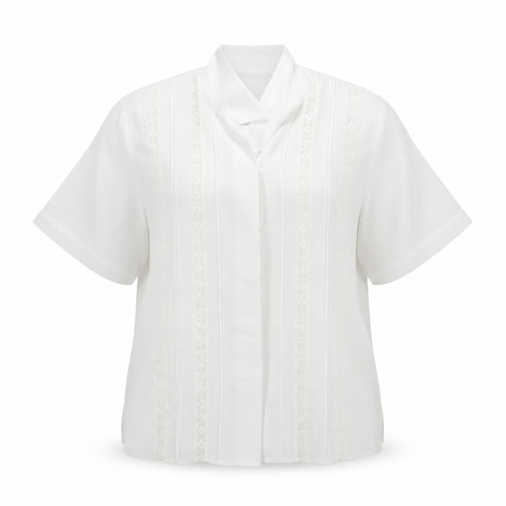 Northmoon Womens White  Polyester Basic Button-Up Size 18 Collared
