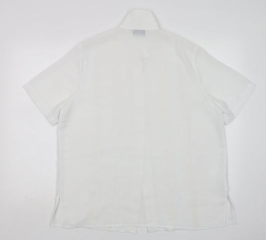 Northmoon Womens White  Polyester Basic Button-Up Size 18 Collared