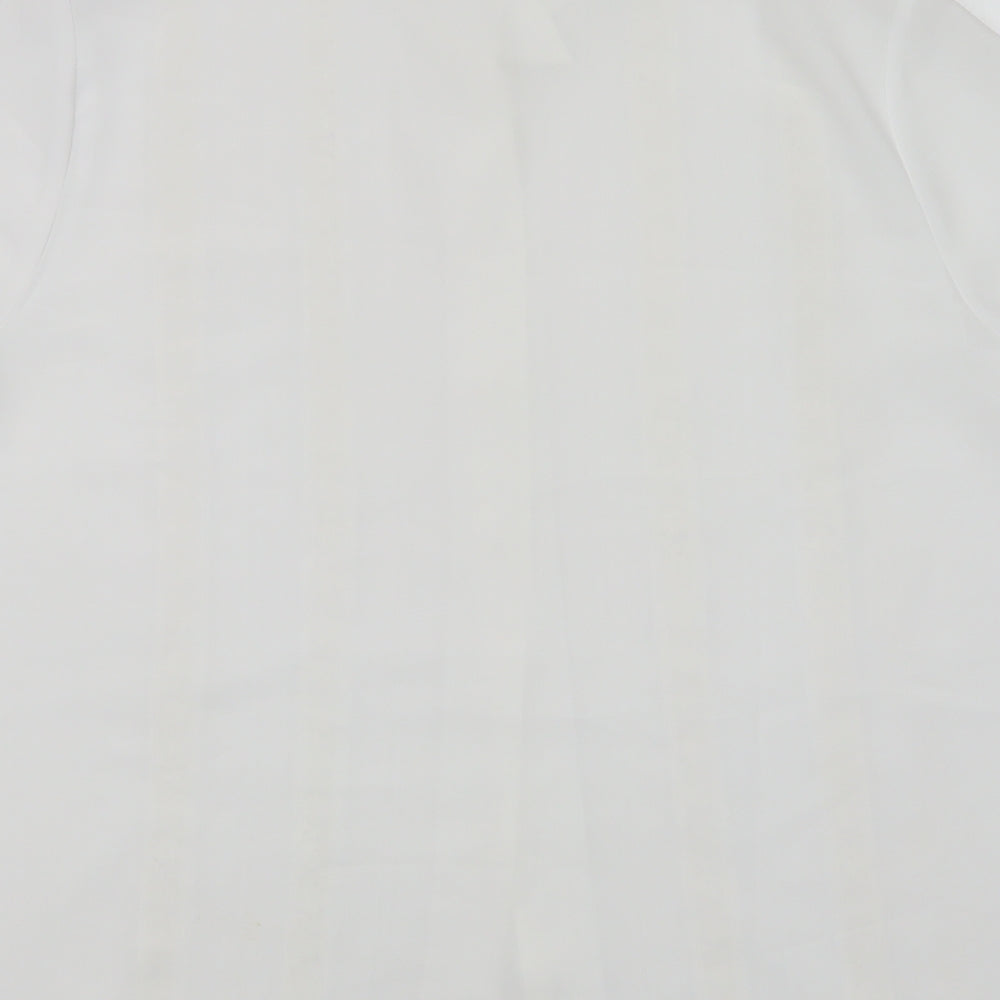 Northmoon Womens White  Polyester Basic Button-Up Size 18 Collared