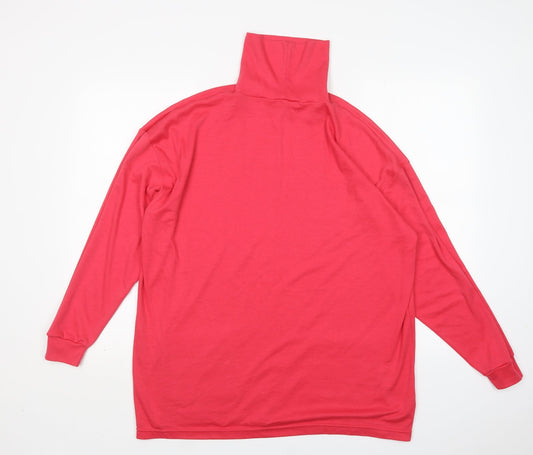 Dalia  Womens Pink Roll Neck  Polyester Pullover Jumper Size L