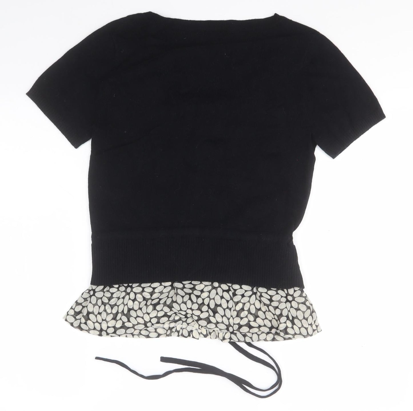 NEXT Womens Black Round Neck  Viscose Pullover Jumper Size 10