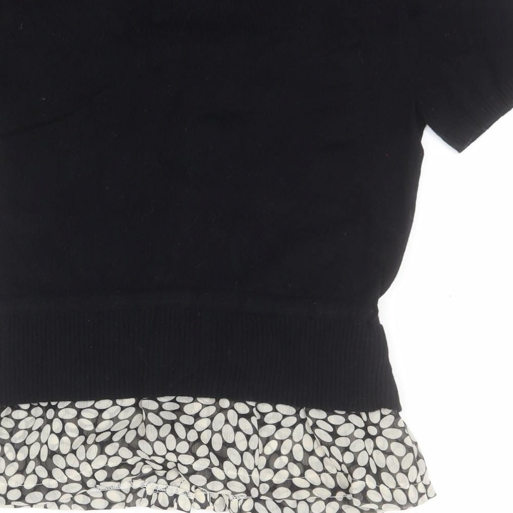 NEXT Womens Black Round Neck  Viscose Pullover Jumper Size 10