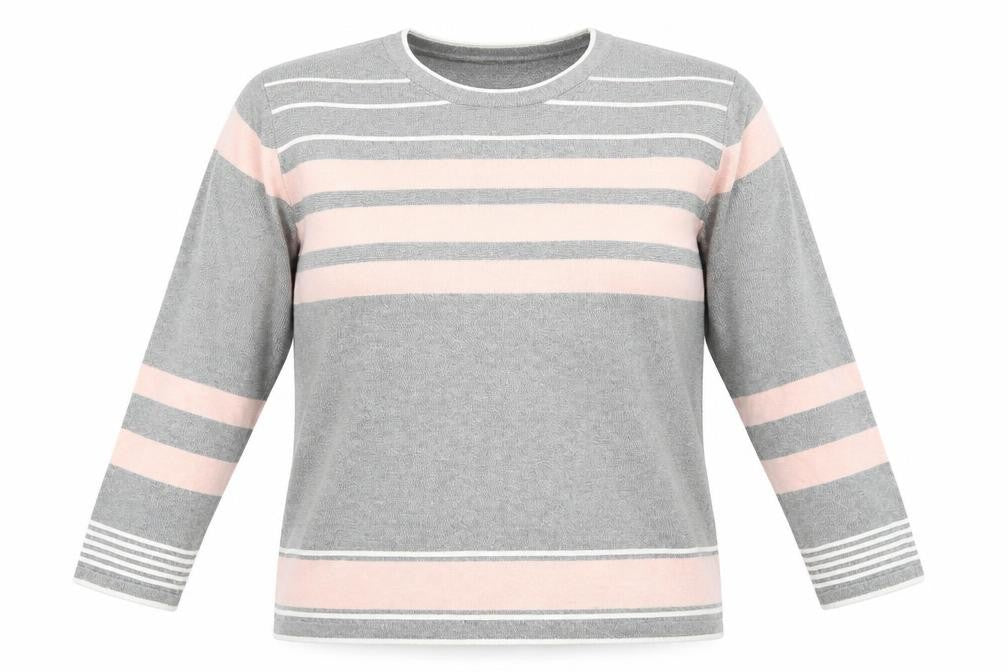 Fabrizio Mens Grey Round Neck  Acrylic Pullover Jumper Size L
