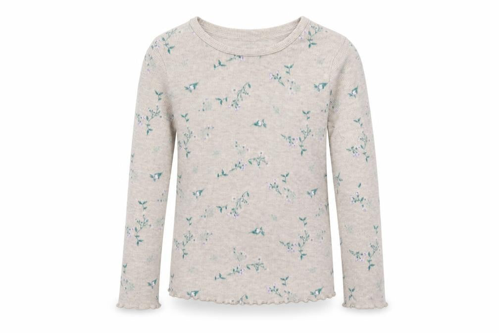 George Girls Beige Floral Cotton Top Pyjama Top Size 5-6 Years