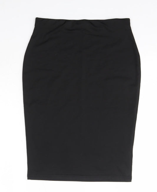 Preworn Womens Black  Polyester Straight & Pencil Skirt Size M