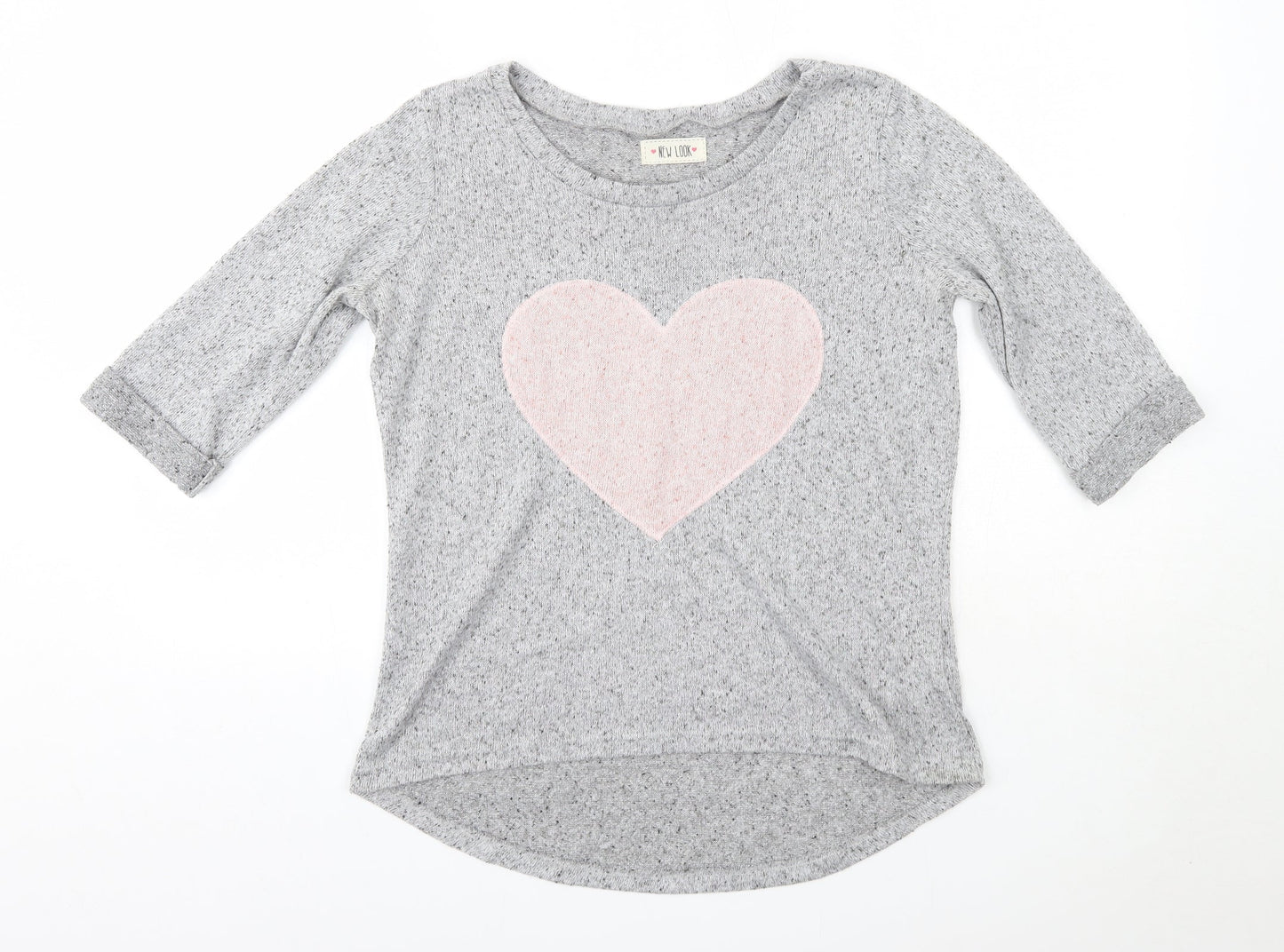 New Look Womens Grey Round Neck  Polyester Pullover Jumper Size 10