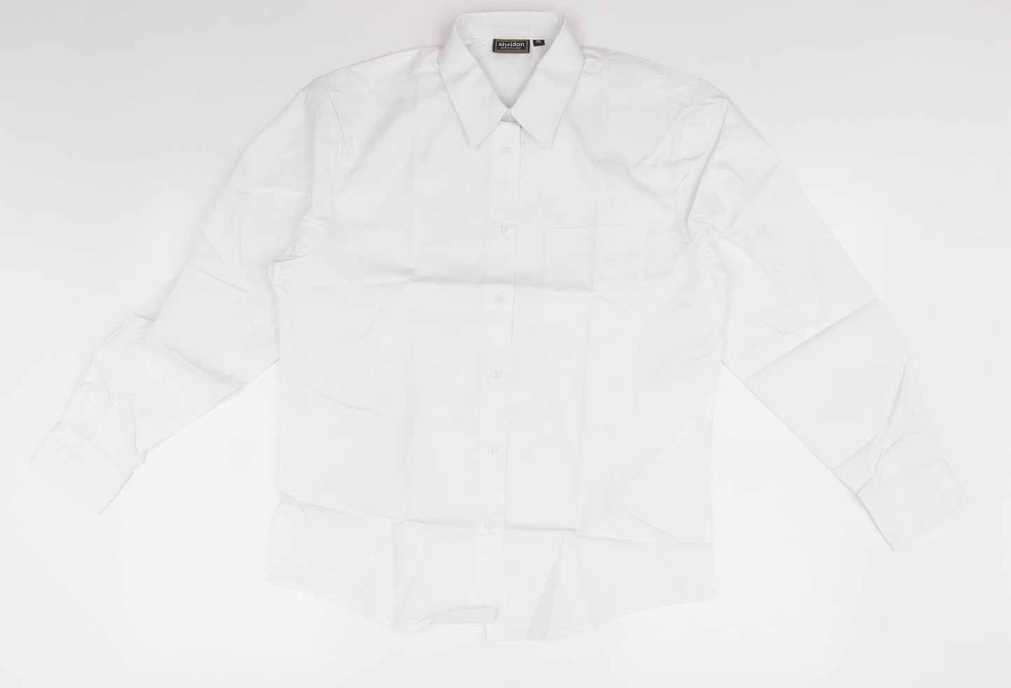 Sheldon Boys White   Basic Button-Up  Collared