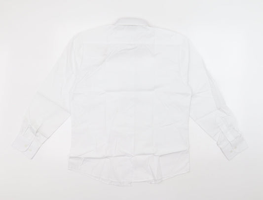 Sheldon Boys White   Basic Button-Up  Collared