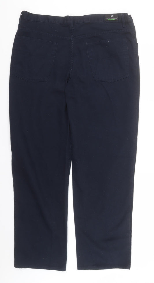 Raphael Valencino Womens Blue  Cotton Trousers  Size 40 in L33 in Regular