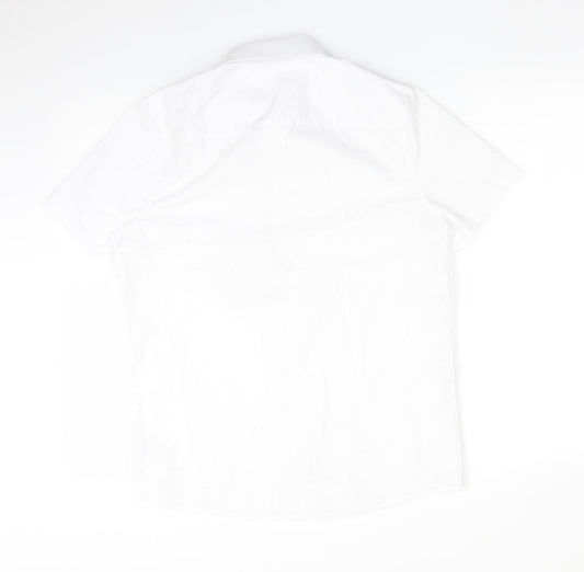 F&F Boys White  Polyester Basic Button-Up Size 13-14 Years Collared